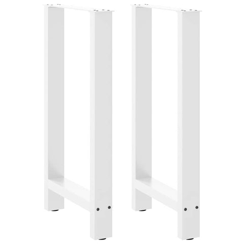 ZNTS Coffee Table Legs White 2 pcs 40x cm Steel 4013325