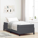 Bed Frame with Mattress Dark Grey 90 x 200 cm Fabric 3399101