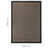 Outdoor Flatweave Rug 200x280 cm Dark Brown 340847
