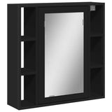 Bathroom Mirror Cabinet Black 60x16x60 cm Engineered Wood 842426