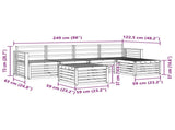 Outdoor Sofa Set 6 pcs White Solid Acacia Wood 3391724