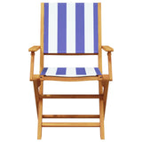 3 Piece Bistro Set Blue and White Fabric and Solid Wood 3281813