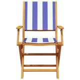 7 Piece Garden Dining Set Blue and White Fabric and Solid Wood 3281717