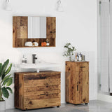Bathroom Furniture Set 3 pcs Old Wood Engineered Wood and Metal 3393041