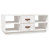 Coffee Table White 100x50x41 cm Solid Wood Pine 818271