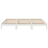 Family Bed Frame No Mattress White 270x200 cm Solid Wood Pine 3324569