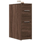 Narrow Bathroom Cupboard with Wheels Brown Oak Engineered Wood 855283