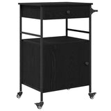Kitchen Trolley Black Oak 56 x 43 x 89.5 cm Engineered Wood 871668