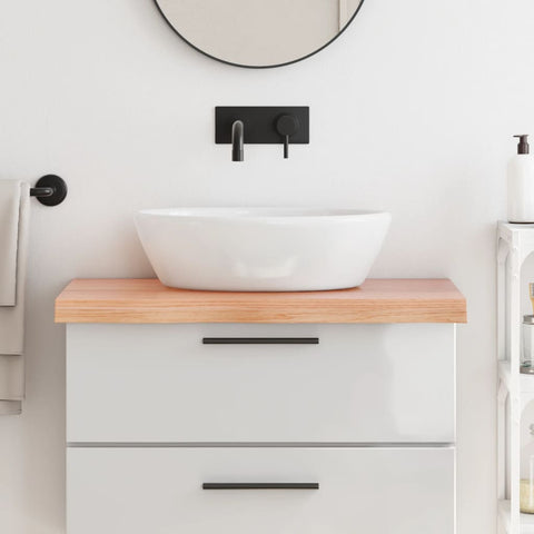 Bathroom Countertop Light Brown 80x60x cm Treated Solid Wood 3156124