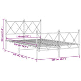Metal Bed Frame without Mattress with Footboard Black 120x190cm 376517