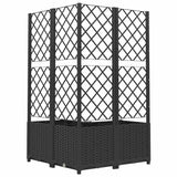 Garden Planter with Trellis Black 80x80x136 cm PP 318275
