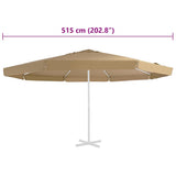 Replacement Fabric for Outdoor Parasol Taupe 515 cm 312541