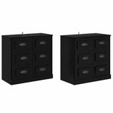 Sideboards 2 pcs Black Oak 70 x 35.5 x 67.5 cm Engineered Wood 3402667