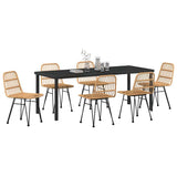Garden Dining Set 7 pcs Brown Powder-Coated Steel 3379196