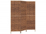Room Divider 3-Panel Brown 122x180 cm Water Hyacinth 355192