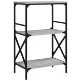 Bookcase 3-Tier Grey Sonoma 59x35x90.5 cm Engineered Wood 837615