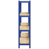 4-Layer Storage Shelves 2 pcs Blue Steel&Engineered Wood 4016935