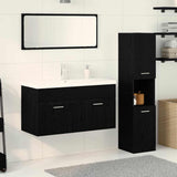 Bathroom Furniture Set 4 pcs Black Oak Engineered Wood 3334354