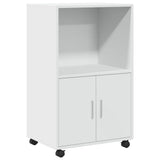 Rolling Cabinet White 55x40x91 cm Engineered Wood 853182
