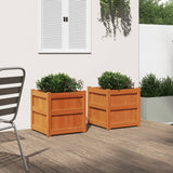 Garden Planters 2 pcs Wax Brown Solid Wood Pine 837419