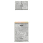 ZNTS Garage Cabinets 2 pcs Concrete Grey Engineered Wood 3328335