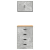 Garage Cabinets 2 pcs Concrete Grey Engineered Wood 3328335