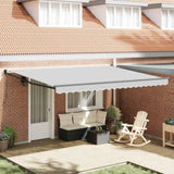 Retractable Awning Manual Anthracite 500 x 300 cm Aluminium 362030