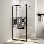 Walk-in Shower Wall with Clear ESG Glass 100x195 cm Black 151030