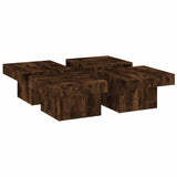 Coffee Table Smoked Oak 90x90x28 cm Engineered Wood 826635