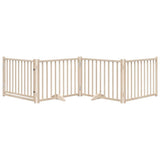 Dog Gate with Door Foldable 4 Panels 320 cm Solid Wood Fir 352273