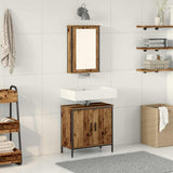 Bathroom Furniture Set with Shelf 2 pcs Brown Engineered wood 3332515
