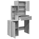 Dressing Table with Cabinet Grey Sonoma 80x35x132 cm 848239