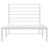 Metal Bed Frame without Mattress with Headboard White 100x190cm 352362