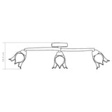 289230 Ceiling Lamp with Transparent Glass Shades for 3 E14 Bulbs Tulip