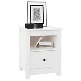 Bedside Cabinet White 40x35x49 cm Solid Wood Pine 813711