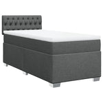 ZNTS Box Spring Bed with Mattress Dark Grey 90x200 cm Fabric 3285779