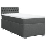 ZNTS Box Spring Bed with Mattress Dark Grey 90x200 cm Fabric 3285779