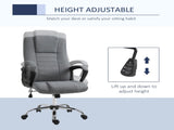 Linen-Look Swivel Office Chair - Dark Grey T3398P342259