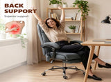 High Back Vibration Massage Office Chair with Footrest, Heated, Grey T3398P552499