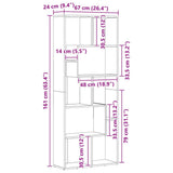 Book Cabinet Concrete Grey 67x24x161 cm Engineered Wood 801881
