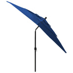 ZNTS 3-Tier Garden Parasol with Aluminium Pole Azure Blue 2.5x2.5 m 313843