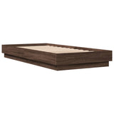 Bed Frame without Mattress Brown Oak 90x200 cm Engineered Wood 839608