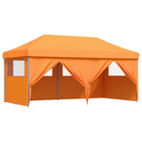 ZNTS Foldable Party Tent Pop-Up with 4 Sidewalls Orange 4004953