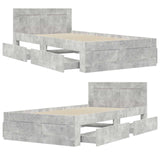 Bed Frame with Headboard Concrete Grey 80 x 200 cm 3429682