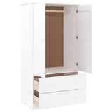 Wardrobe ALTA White 90x55x170 cm Solid Wood Pine 353930