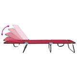Folding Sun Lounger Folding Red 188 x 57 x 86.5 cm Polyester 42003142