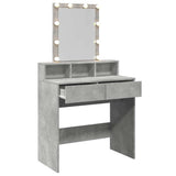 Dressing Table with LED Concrete Grey 80x41x144.5 cm 848181