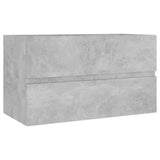 Sink Cabinet with Built-in Basin Concrete Grey Engineered Wood 3071553
