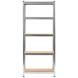 Storage Shelves 3 pcs Silver 75x30x172 cm Steel and MDF 144272