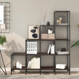 Bookcase Brown Oak 122x30x132 cm Engineered Wood and Metal 845445